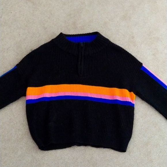 Black, yellow, blue, red stripped sweater - Picture 1 of 2